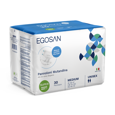  Egosan Couches Adultes Unisexe SUPER L (Absorption 8/10) - 15 pcs